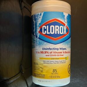 Clorox Disinfecting Wipes Canister - Blue and Yellow Label